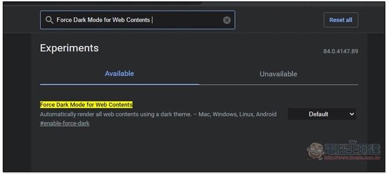 Chrome浏览器隐藏设置 “夜间模式” 打开教程