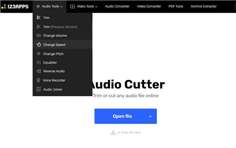 123APPS Audio Tools:线上音频 修剪、音量调整、录音、合并的免费工具