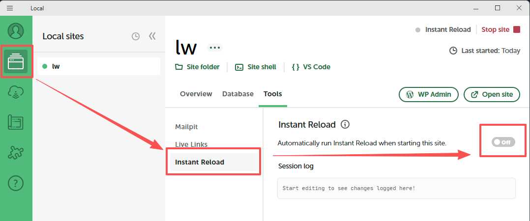使用 Instant Reload 插件实现即时重载