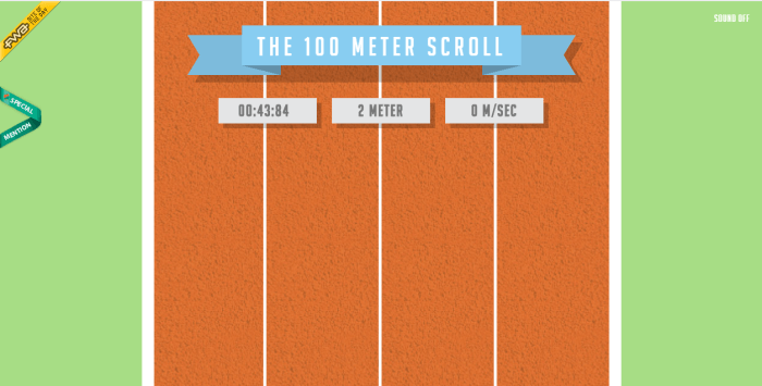 The 100 Meter Scroll - 用鼠标完成100米赛跑吧