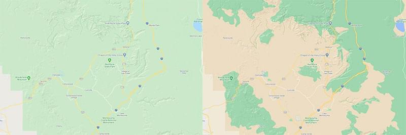 Google 地图新升级，以色彩呈现更多地形细节