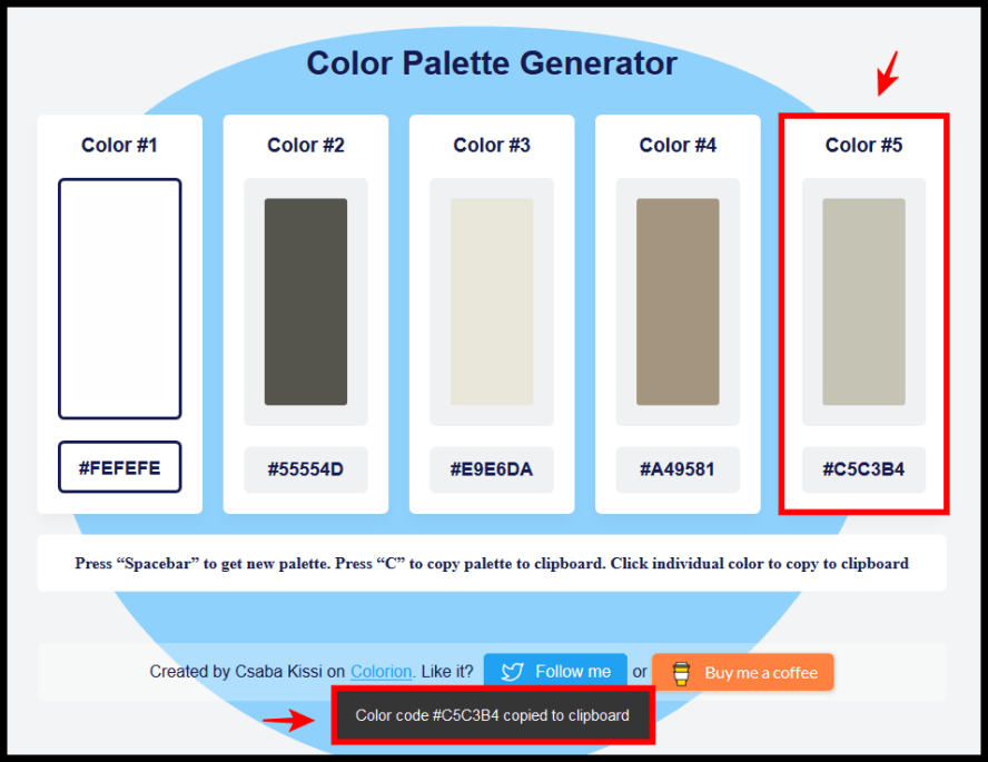 Color Palette Generator ：免费线上调色盘颜色随你搭配 设计师的救星