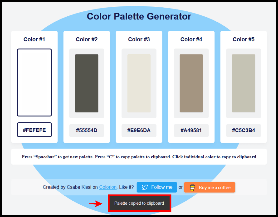 Color Palette Generator ：免费线上调色盘颜色随你搭配 设计师的救星