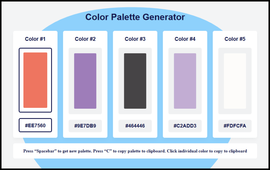 Color Palette Generator ：免费线上调色盘颜色随你搭配 设计师的救星